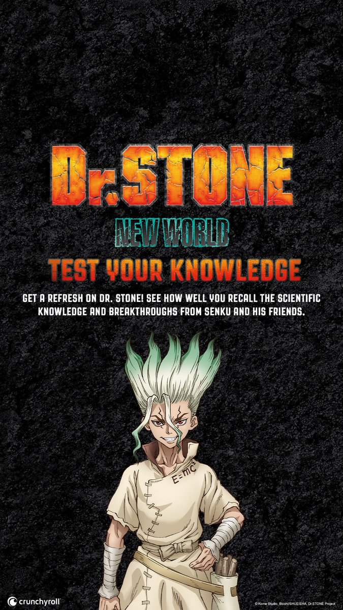 Dr. STONE EN on Twitter "Get excited! It’s time for a quiz 😏"