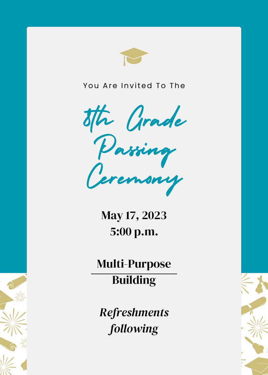 8th Grade Passing Ceremony, May 17
