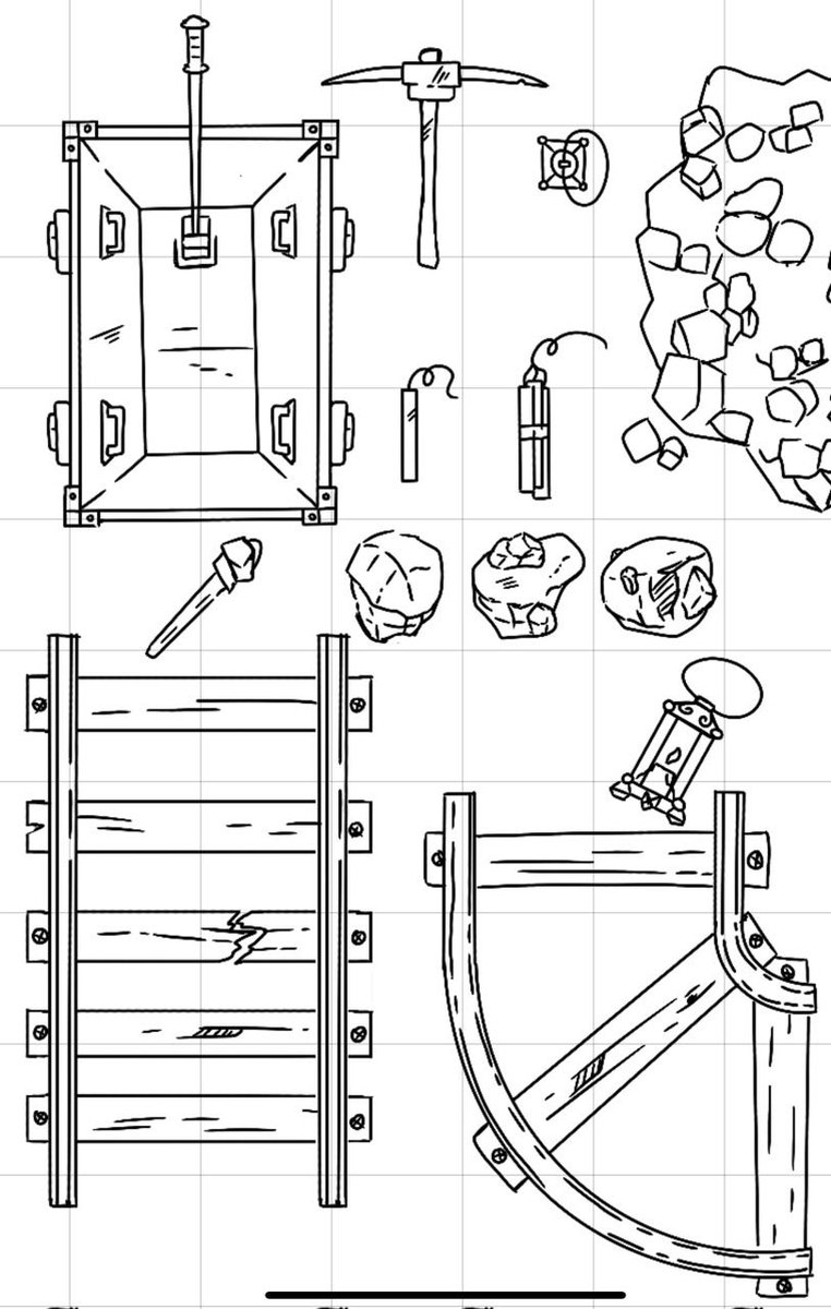 Doodelish's tweet photo. I may be fashionably late, but I'm excited to announce my upcoming minipack! From pickaxes to dynamite, this pack will make your maps shine. Stay tuned for updates! 👷🚦👷

#CartographyAssets #MapMaking #FantasyMaps #DnDMaps #RPGCartography https://t.co/BBpDkHX45J