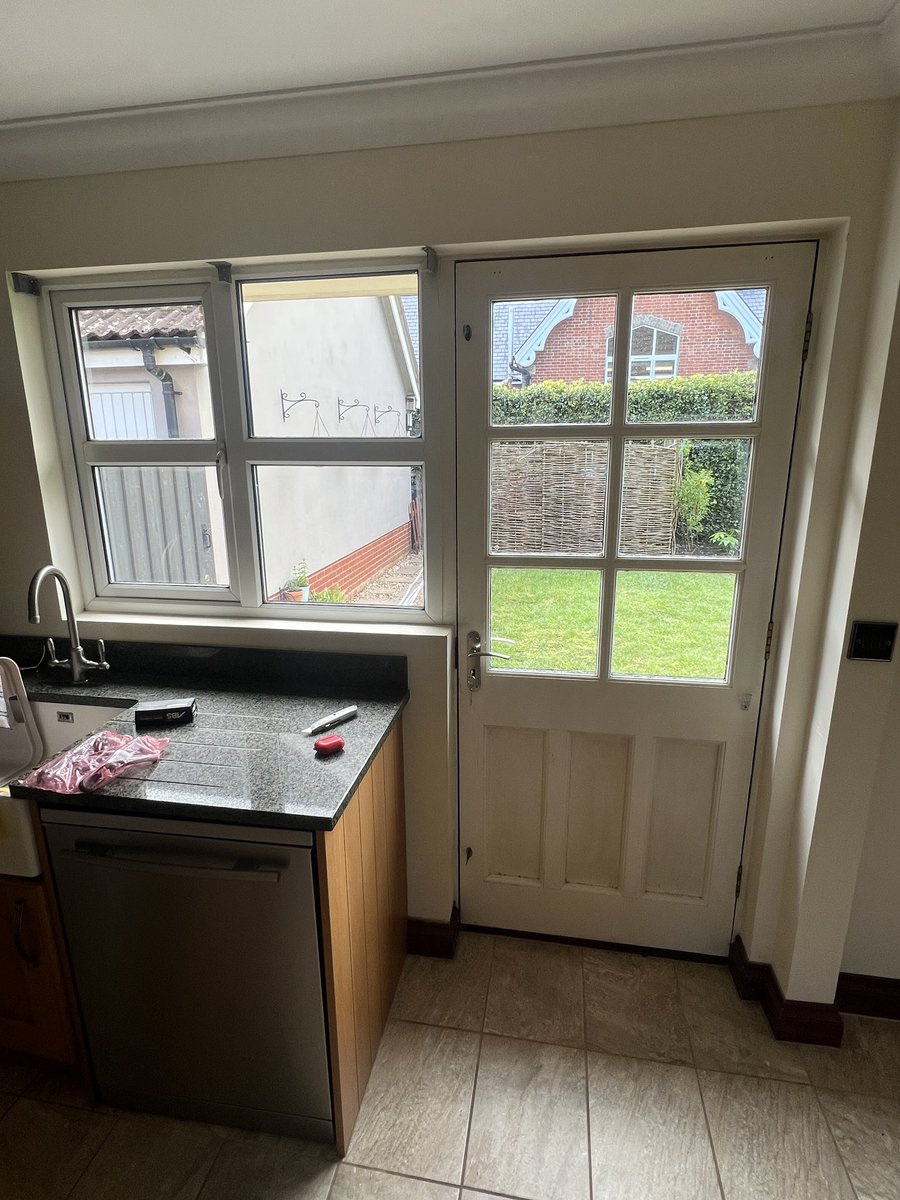 PanacheWindows's tweet photo. Before and after pictures of another first class installation, and what a superb @EnduranceDoors Snowden Stable Door in Irish Oak / White. #preffered #installer https://t.co/prk1kSGIdv