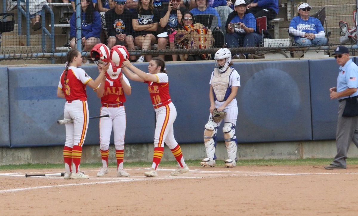 Kentbush's tweet photo. Dale's Daley Lang rips a home run to extend the Lady Pirate lead in their 11-4 1st round win over Haskell. @dale_softball https://t.co/6VmgyyJJIb