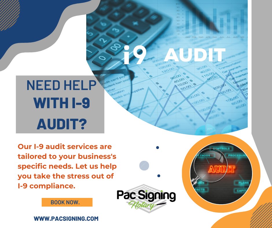 Is your i9 correct, Are you ready for a quick audit?

Visit pacsigning.com
Call 503-212-0678
#I9Audit #PACSigning #Compliance #Efficiency #i9audit #19companyverification #i9verification #i9notary #i9authorizedrepresentative #i9verificationnearme #employeeverification