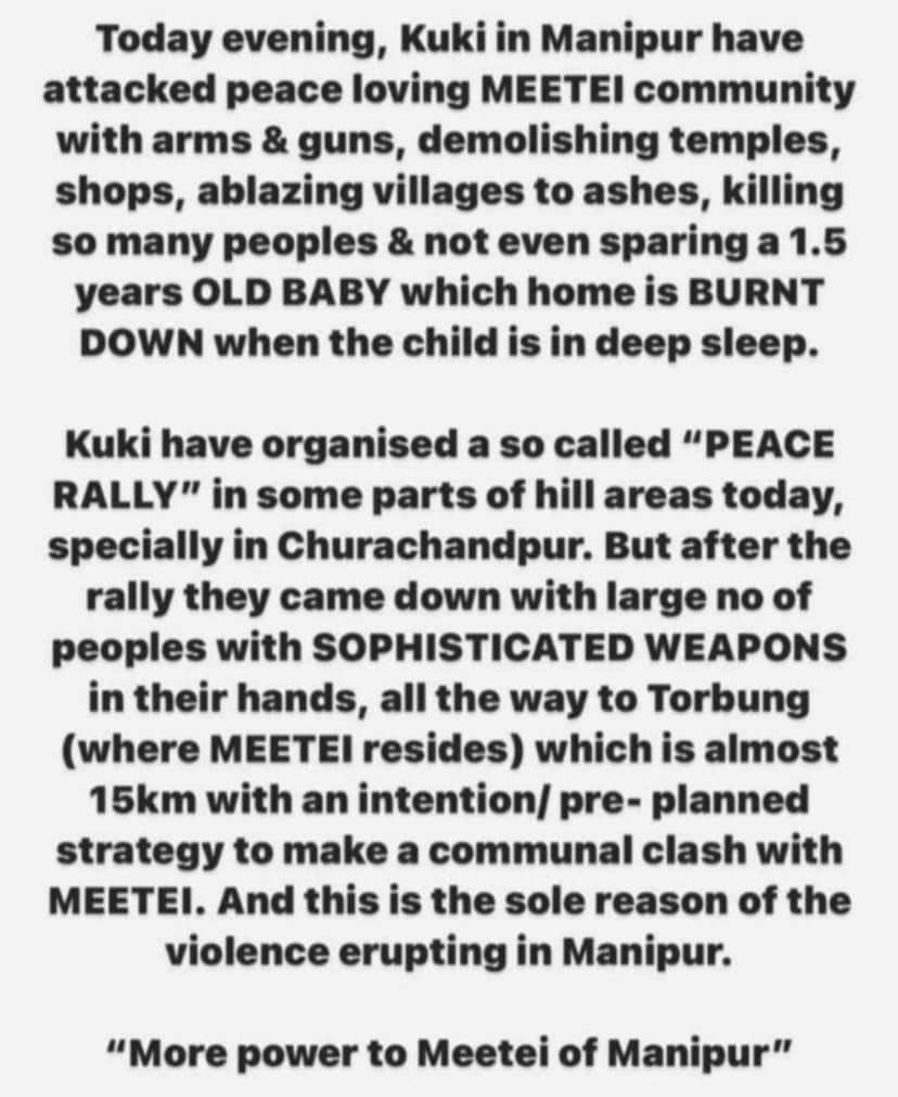 Hikaru61679664's tweet photo. Please read carefully... Some kukis are spreading half baked stories to play victim...
In this video a woman with her kids are fled from their village as they were attack by kuki's mob.
@ndtvindia #manipurisburning https://t.co/2d003y6p4W