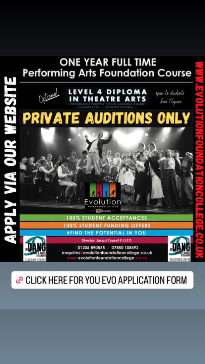 EvolutionFndCol's tweet image. We are still able to accept applications for September! Apply online NOW! We take ages 16-20 plus, and offer ‘optional’ level 4 diploma in just ONE year! 💚❤️💙🧡
