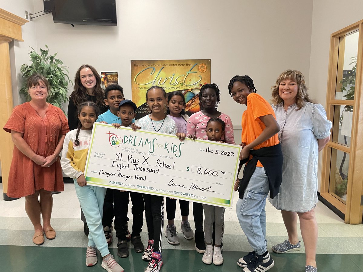 St. Pius X School is so grateful for the generosity of the Edmonton Catholic Schools Foundation's Dreams For Kids in providing funds through Conquer Hunger, providing snacks and breakfast for our students most in need.  We are blessed!!  #ECSDfaithinspires #DreamsForKids