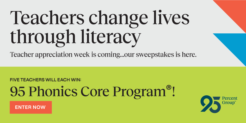 95percentgroup's tweet photo. Our sweepstakes is here! See details and enter to win 95 Phonics Core Program® through May 5, 11:59 p.m. CT! https://t.co/snlICwnBJb
#teacherschangelives #teacherappreciation #teacherappreciationweek #thankateacher #95PhonicsCoreProgram #scienceofreading #entertowin #giveback https://t.co/hOroOfPhP4