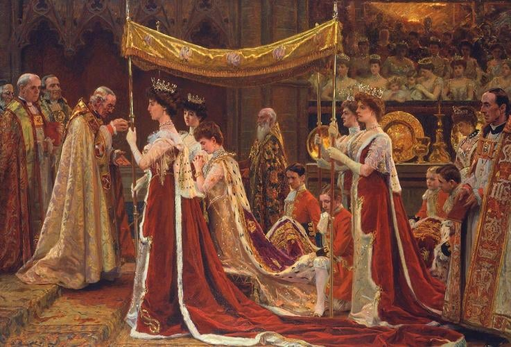 RobinLynnKing2's tweet photo. #EverythingRoyal #QueenAlexandra By Jessica Storoschuk the information.
The Queen asked Lady Curzon to help design & make her gown in India but in secret. She had the gown made in lightweight gold, woven fabrics to counteract the heavy robes that Alexandra would be wearing. https://t.co/1PVa4VQllw