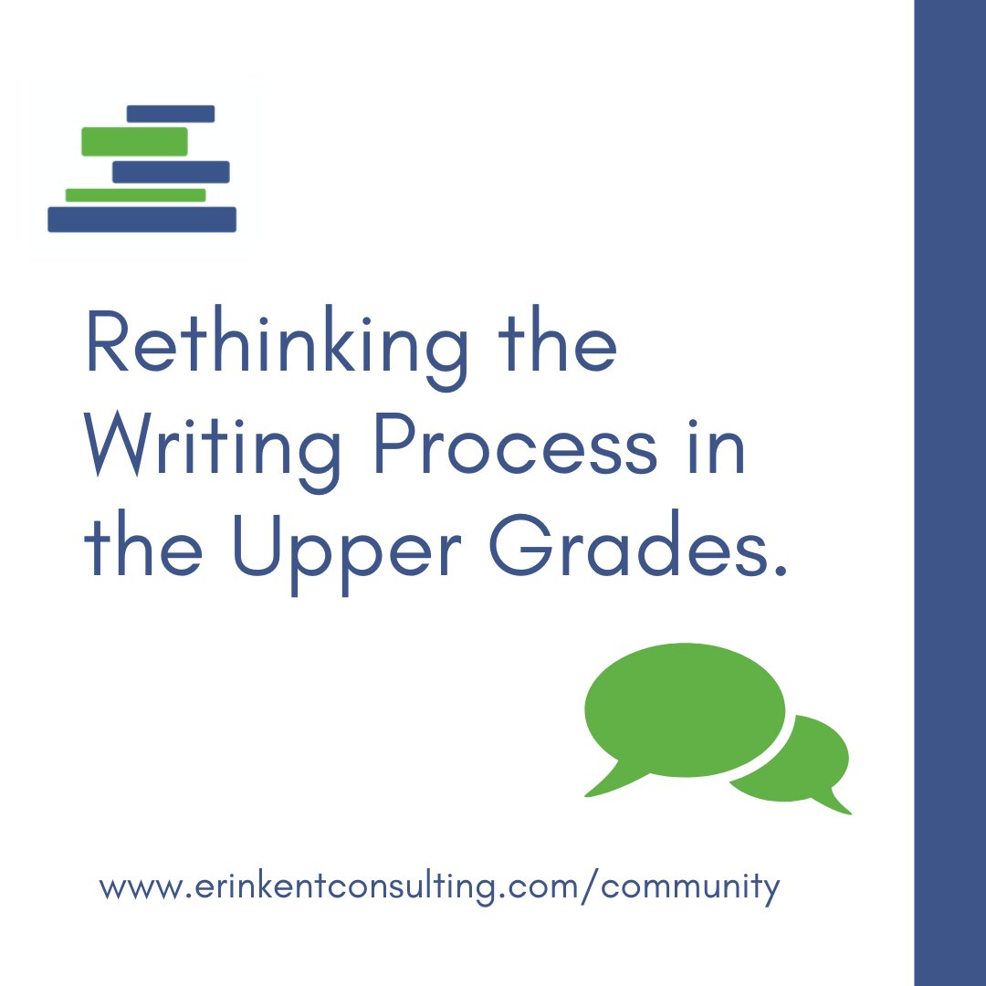 Have you joined EKC's new member community? We're kicking things off with a bang!  On May 9, Cailin Minor is hosting a member meet-up to discuss "Rethinking the Writing Process in the Upper Grades." Join today so you don't miss regular sessions like this: erinkentconsulting.com/community