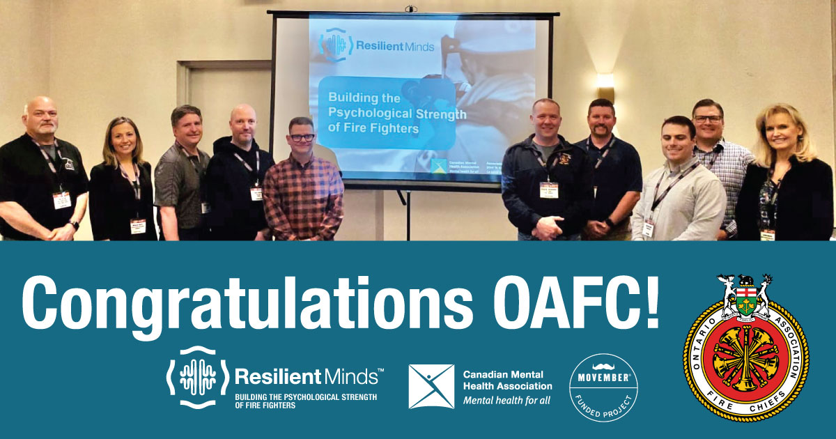 Today, @OnFireChiefs are learning, sharing and participating in the Resilience Minds program.   Congratulations OAFC!

To learn more about  the program, which supports fire fighters to safeguard their mental health, visit resilientmindsontario.ca.