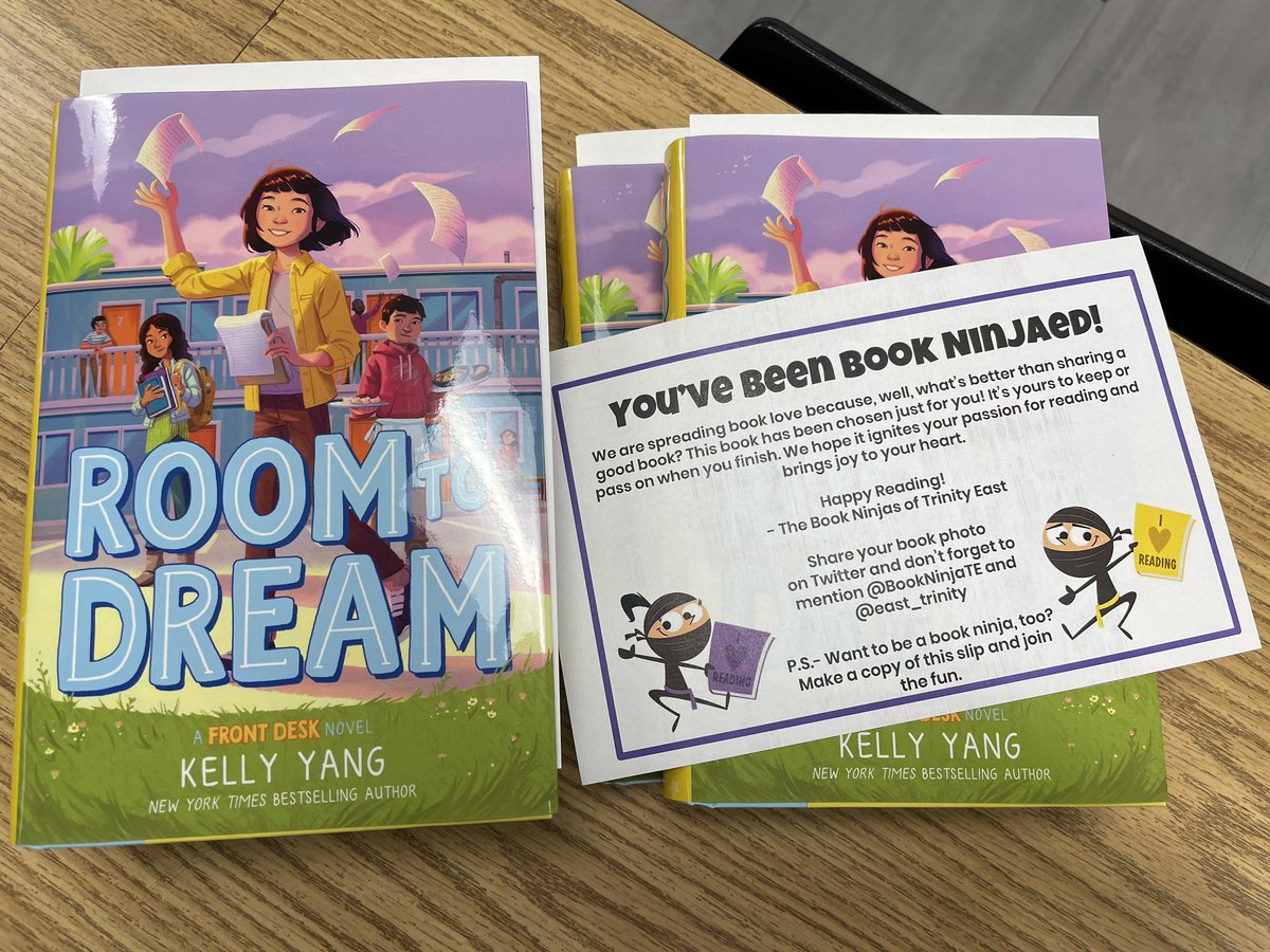 BookNinjaTE's tweet photo. Some lucky fifth grade readers will have a surprise waiting for them tomorrow morning! @MrsBenzEastElem https://t.co/4hn3d0y4lt