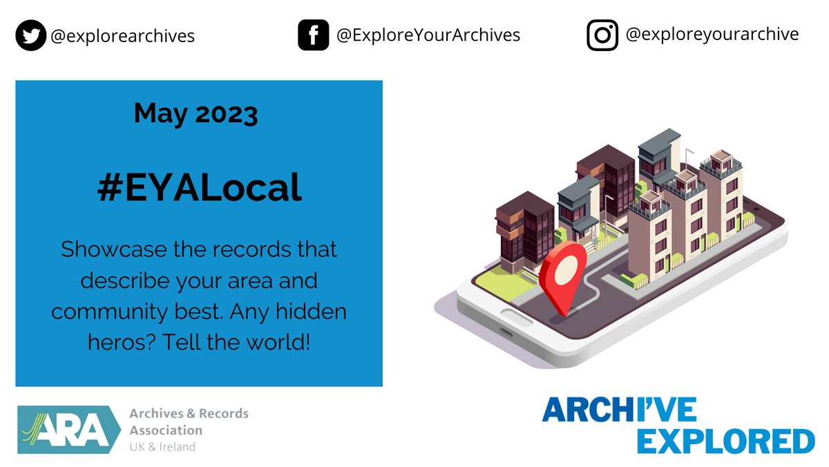 💫 This month's theme is #EYALocal 💫

It's time to highlight the records and people that make a community 🤝

#ExploreYourArchive
