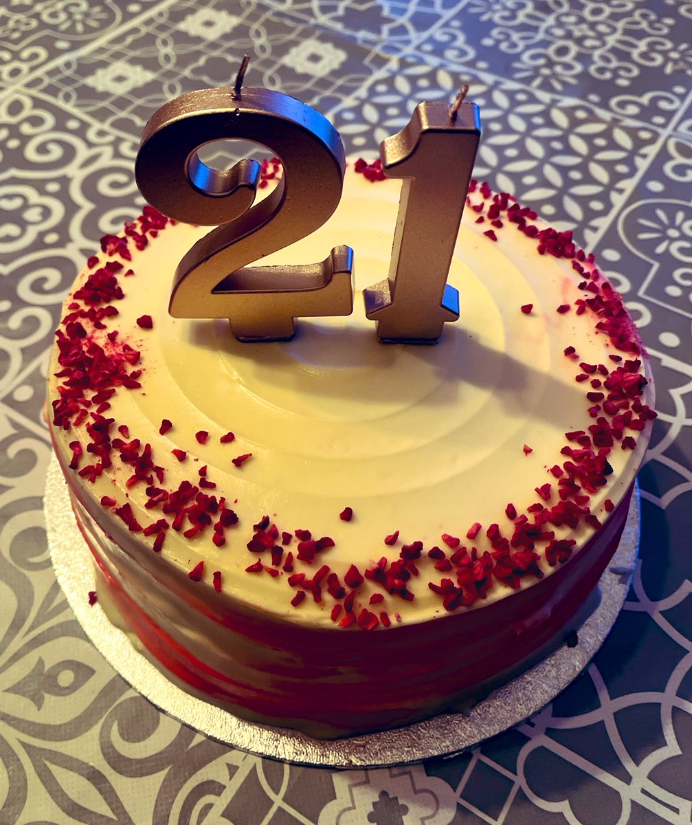 Sarina73's tweet photo. The one thing our baby girl asked for today was her favourite #VelvetCake from the incredible @konditorcakes Mummy happily obliged 🎂😋❤️ #YumYum https://t.co/I4sB2plGYw