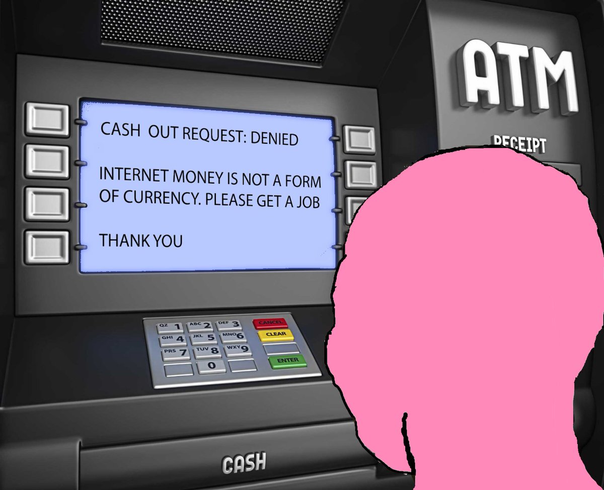 OriginalWojak's tweet photo. we all don't care if we loose money in #crypto, but when we loose 5$ in real life we cry https://t.co/ZBc9j7mtsC