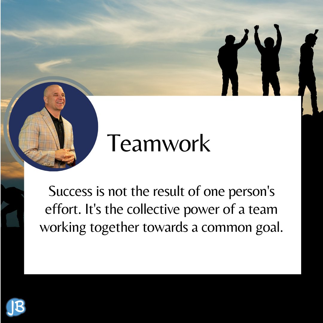 JimBeckerJFB's tweet image. The collective power of a team working towards a common goal is what enables them to achieve great things. 

#Teamwork #CommonGoal #Communication #Trust #SharedVision #Success #Empowerment
