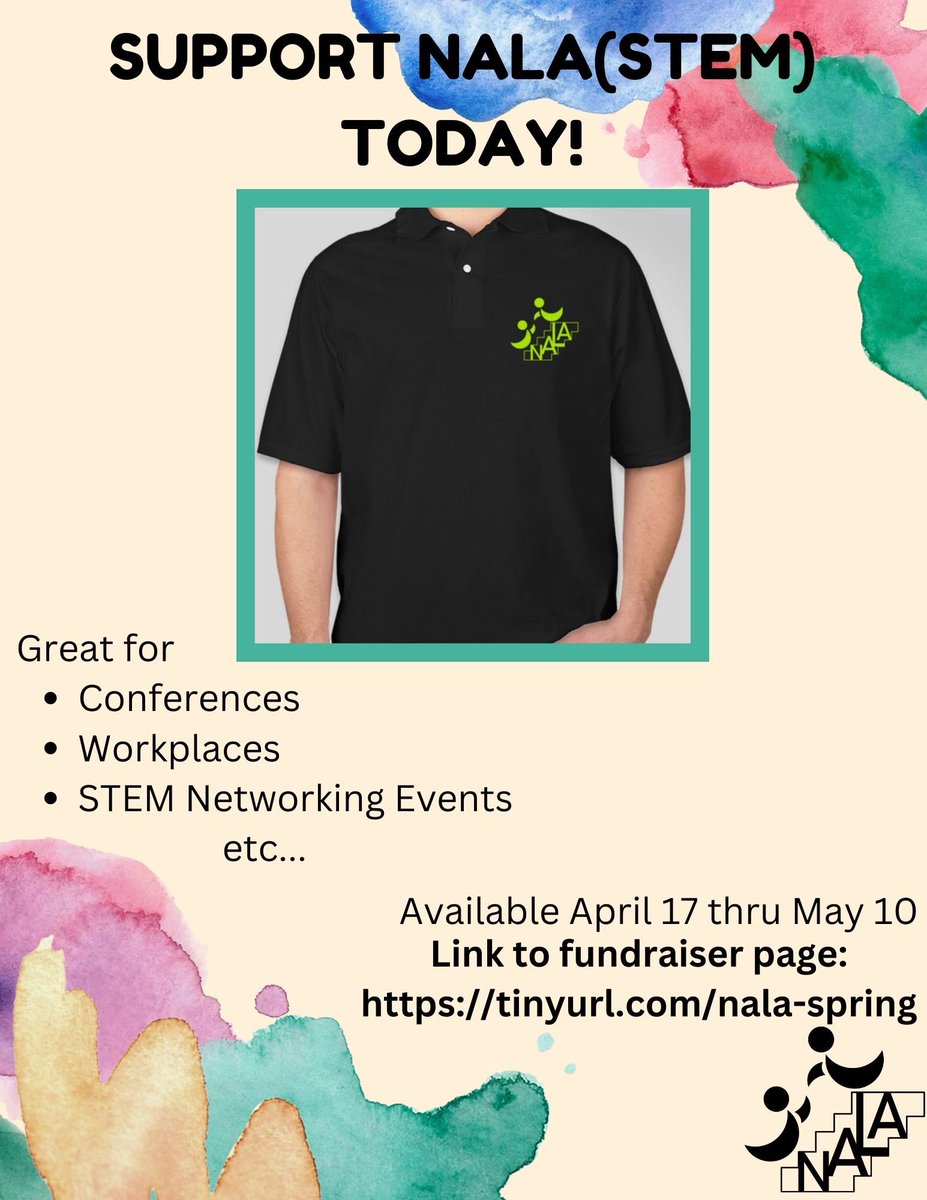 [Until May 10th] To support <a href="/NALA_STEM/">NALA(STEM)</a>'s vision, BUY a polo shirt, it would make a great graduation gift for students to wear at upcoming networking events, conferences, and the workplace.
Donate through PayPal All Year Long at bit.ly/3ANPP9L

#LSAMP #LSMRCE #STEM