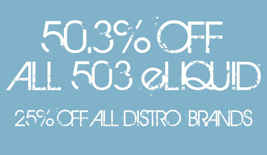 smokelessmn's tweet photo. Happy 503 Day! Today is the day to get your favorite 503s! 50.3% OFF all 503 in-store and online for local pickup or delivery, as well as 25% OFF all other distro brand eliquids! TODAY ONLY!
https://t.co/lTKDRLEeWU https://t.co/vbofcw6X0h