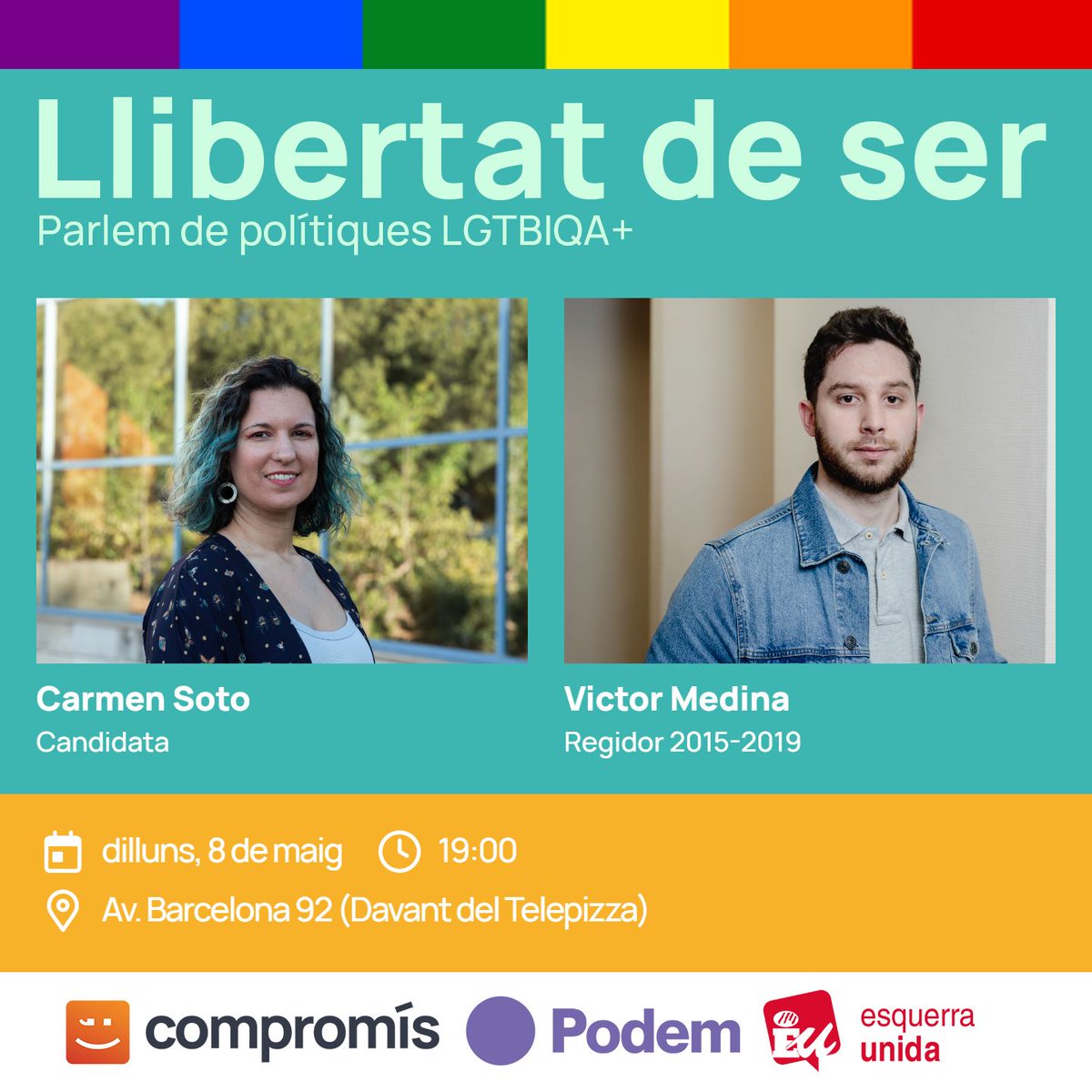 El pròxim dilluns tenim una cita a l'avinguda Barcelona 92 de Torrent per parlar de polítiques LGTBIQA+. No t'ho perdes!