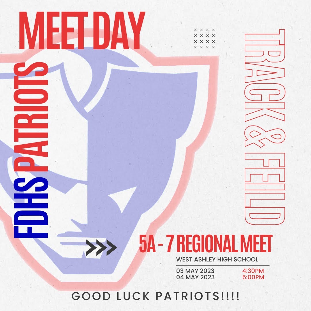 FortTrack's tweet photo. Good luck to all of the Patriots competing at the 5A-7 Regional Meet today! #fdpatriots #fdtrack @FDPatriot @Thea_Osborne_ https://t.co/GseHAeXkCr