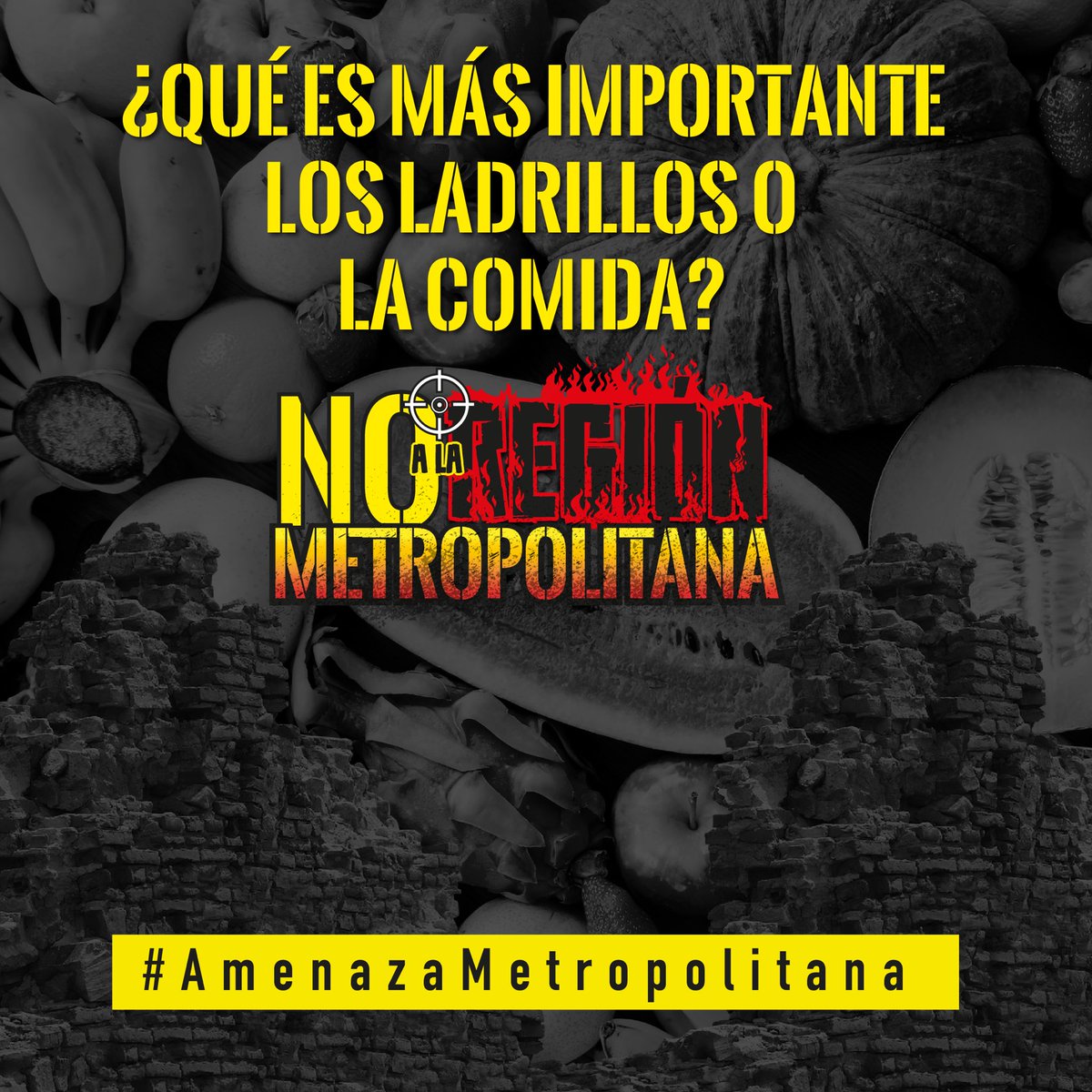 NoALaRMBC's tweet photo. 🚨 Con la #AmenazaMetropolitana está en riesgo la producción de alimentos, el acceso a la comida y los costos. No es posible que el negocio de las constructoras siga acabando con los suelos fértiles y llenando de cemento nuestros municipios. https://t.co/KSqqyuE0ui