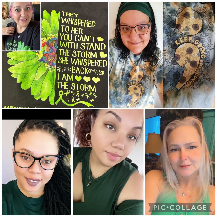 j_serbin's tweet photo. Team Serbin showing up in green for mental health awareness 💚 #MentalHealthAwarenessMonth #MBCGoodStuff #BreakTheStigma #MentalHealth #LifeAtATT @mbcgoodstuff @LifeAtATT @JulieHockenber1 #WeGotYourBackOffice https://t.co/rE3v8DDtOe