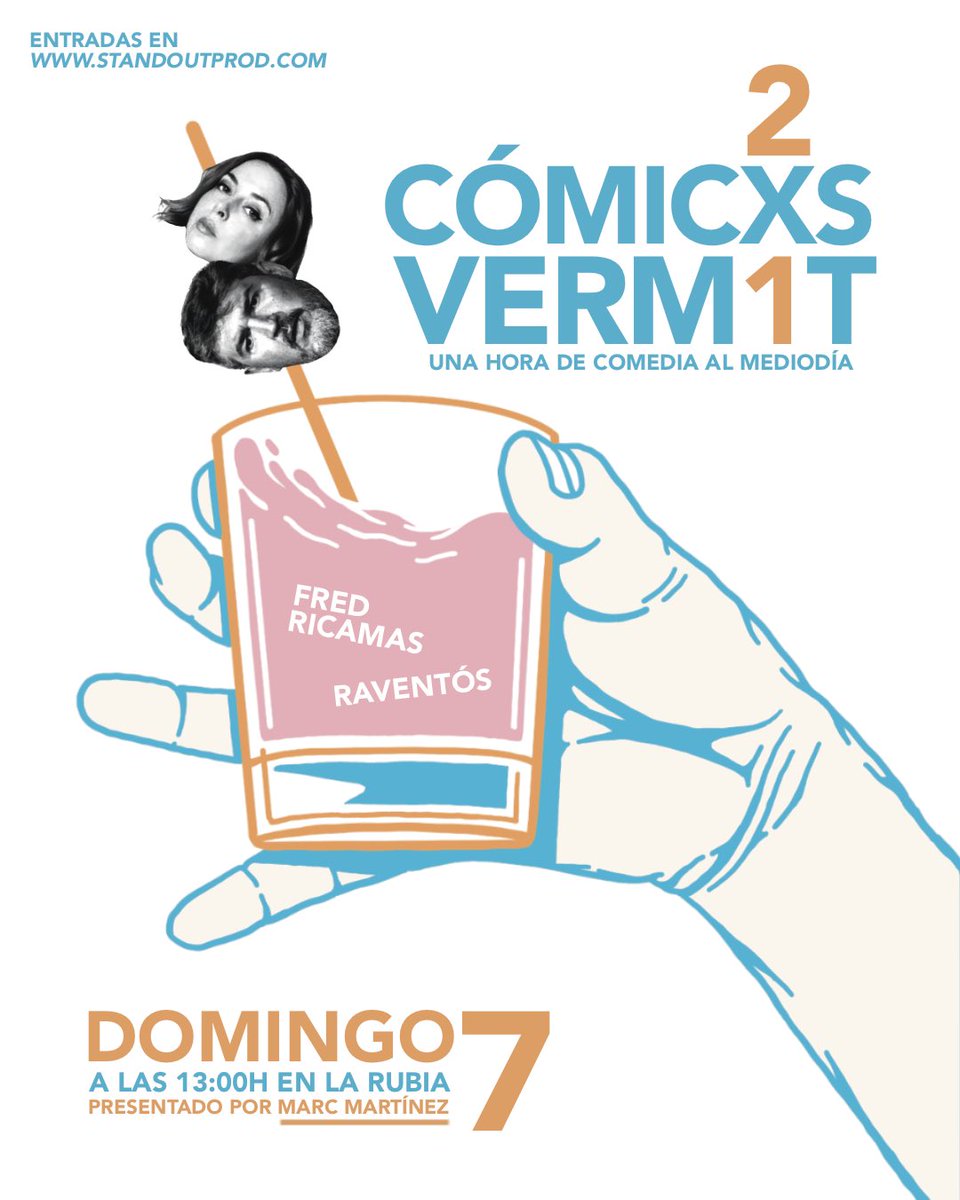 standoutprods's tweet photo. Vamos a por otro domingo de vermut con las aceitunas @fred_ricamas y @raventos, presentados por @marc__mrtnz 🍸👌

Ya sabéis, a las 13:00 en La Rubia, entradas en https://t.co/PrBvHDXS0K y todo ese rollo. https://t.co/uNoeJe3Hj8