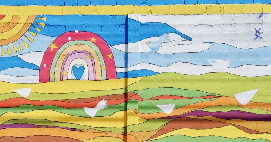 #HONOR… a los #niños #especiales de mi pueblo natal El Tigre: que con cariño, ternura y devoción, realizaron con sus manos y talento: este hermoso #mural que realza su hermosa #espiritualidad