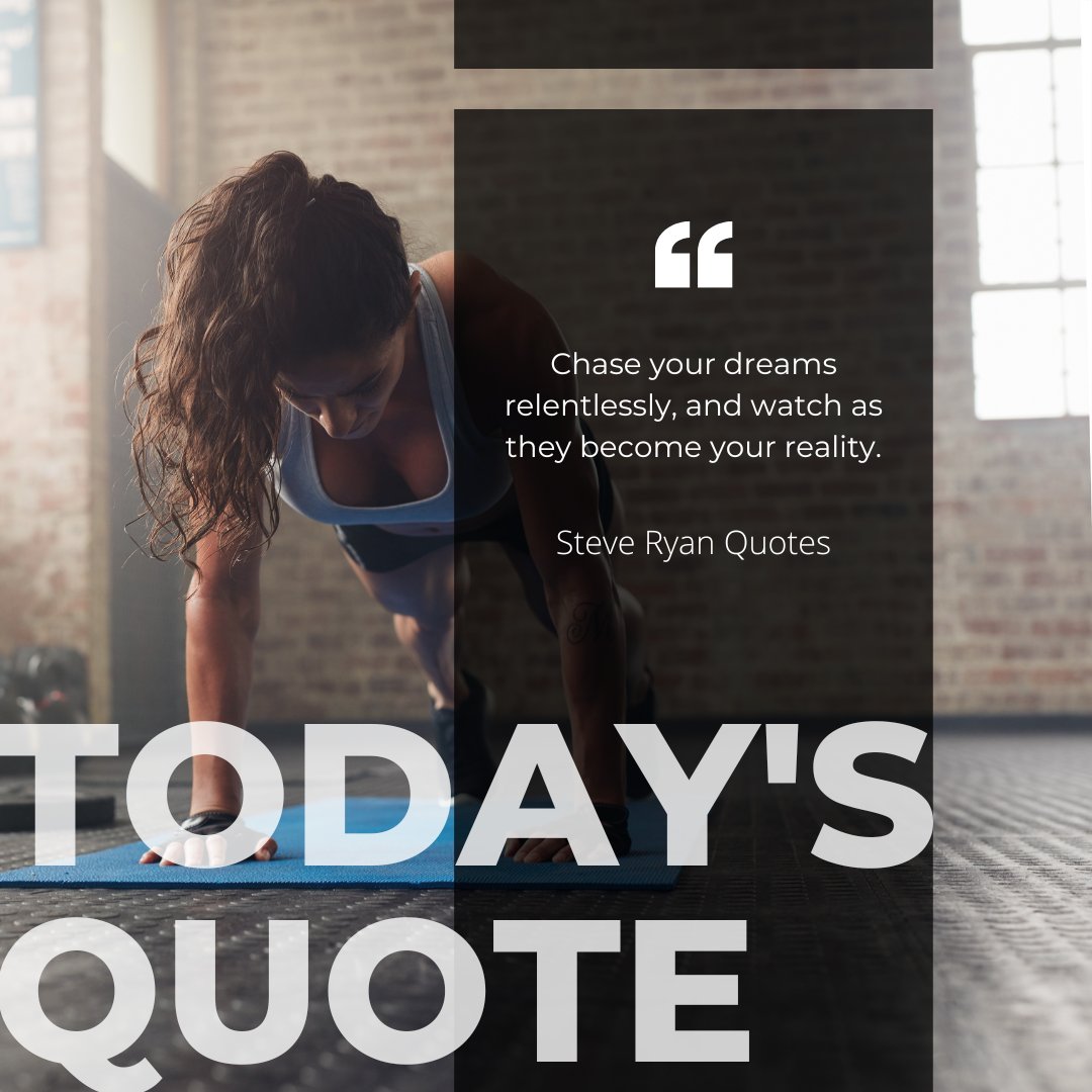 steveryanonline's tweet photo. Chase your dreams relentlessly, and never let anyone tell you that you can't achieve them. Your potential is limitless - go for it! #DreamBig #GoAfterYourGoals #NoLimits https://t.co/6AeFFUbhxk