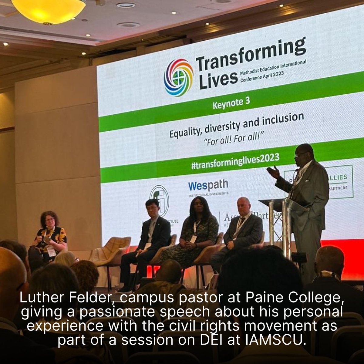 WespathInvests's tweet photo. Jake Barnett & Karen Manczko traveled to the UK for “Transforming Lives Methodist Education International Conference” hosted by Methodist Schools UK & the International Association of Methodist Schools & Colleges (IAMSCU). #London #IAMSCU #TransformingLives https://t.co/eAOnEktcOu