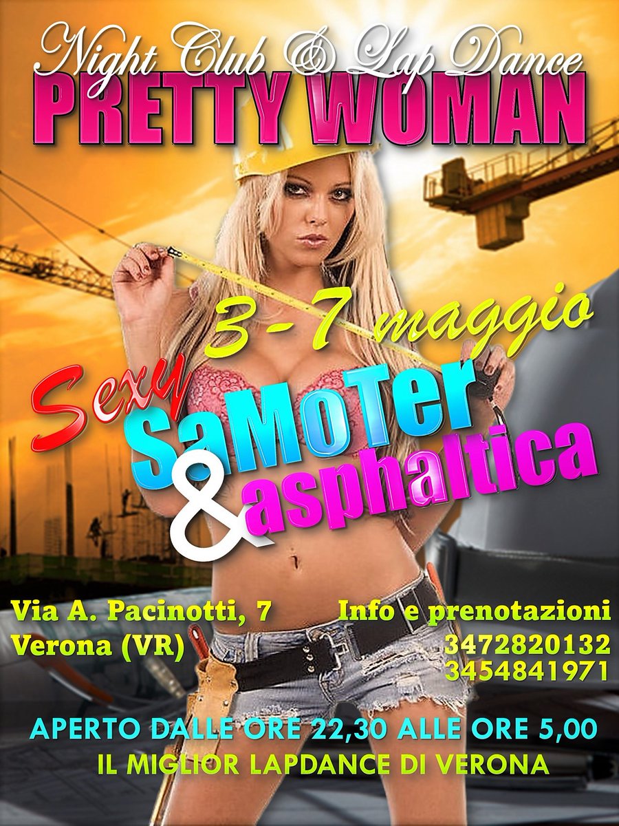 RADIONIGHTFORUM's tweet photo. 3-7 MAGGIO 2023...SEXY SETTIMANA SAMOTER & ASPHALTICA... AL PRETTYWOMAN NIGHT CLUB & LAP DANCE DI VIA PACINOTTI N.7 A VERONA (VR) ...https://t.co/8GQUMa6Yke #fiereverona #Verona #Brescia #asphaltica #asphalticaverona #samoter #samoterverona @ASPHALTICAsiteb @samoterverona https://t.co/l0qri7c5J6