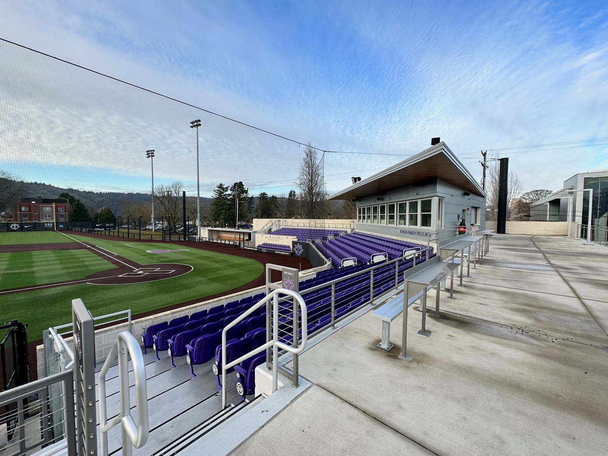 jojoyceharris's tweet photo. Portland Pilots Baseball Stadium | University of Portland. I was thrilled to have been a part of the collaborative team that built this remarkable facility. Exposed wood #clt panels were featured in different locations giving it some uniqueness and a sustainable building style. https://t.co/U3k2NUBuZI