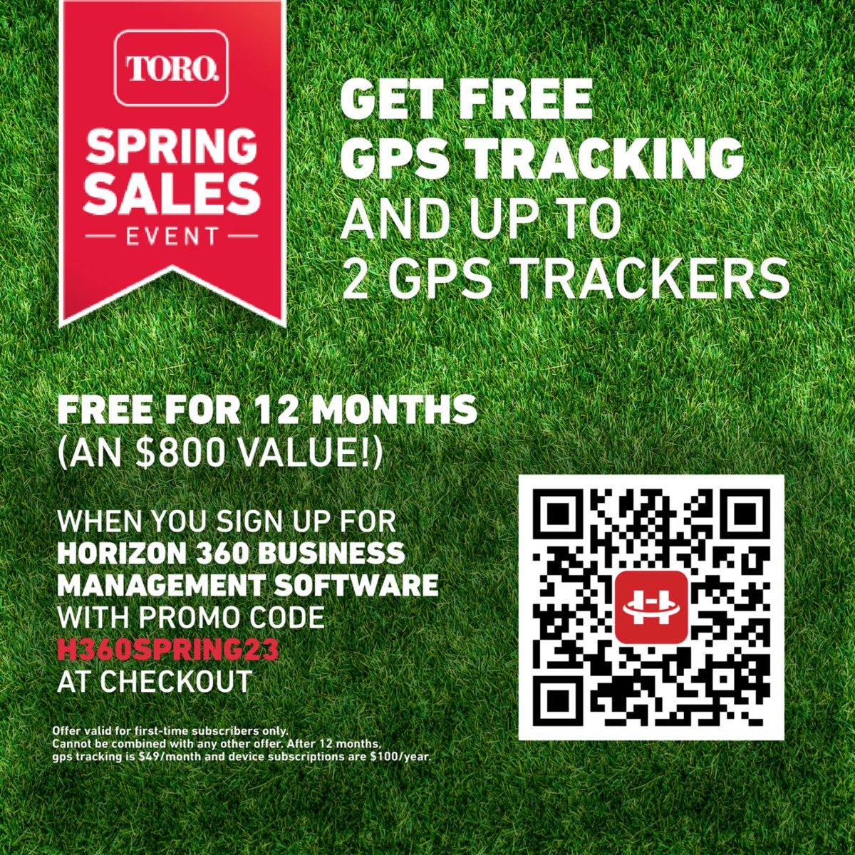 TheToroCompany's tweet photo. Toro's Spring Sale is the perfect time to invest in Horizon360! You can get free GPS tracking and up to two trackers for 12 months when you sign up.

https://t.co/2RF1egsyGn

#ToroSpringSale #Horizon360 https://t.co/FmPzGXT2bA