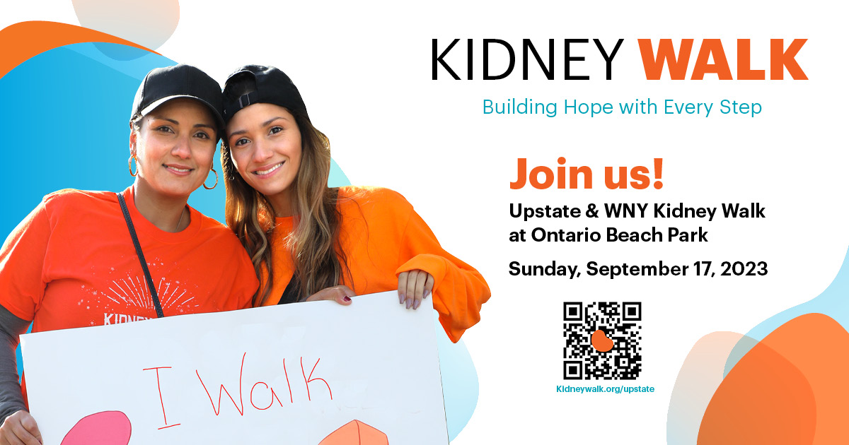 NKF_UPNY's tweet photo. IT'S HERE! Kidney Walk season is officially upon us. Save the date for our 2023 Upstate &amp; WNY Kidney Walk- September 17, 2023. Visit https://t.co/sAGBsd39ov to get your team registered now! #kidneywalk https://t.co/9tRlQg7qo2
