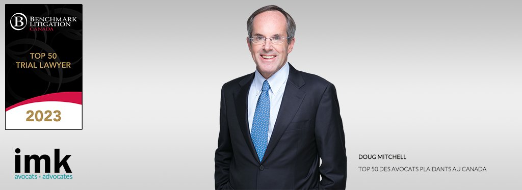Doug Mitchell est reconnu dans le Top 50 des avocats plaidants au Canada pour une 6e année consécutive par le guide <a href="/BenchLitigation/">Benchmark Litigation</a>. Habitué des dossiers complexes et des procès médiatisés, il est apprécié autant par ses collègues que par ses clients et ses pairs. Félicitations!