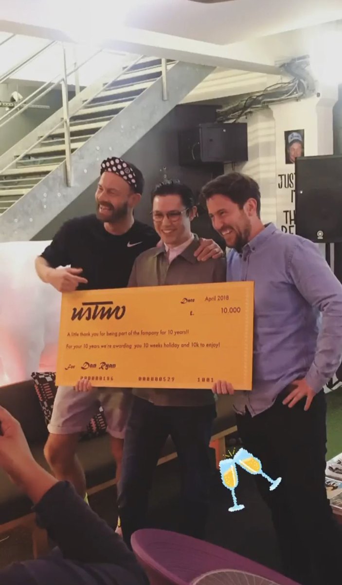 This popped up on my memories and I still think this is the coolest/loveliest thing a company I’ve worked for has ever done for celebrating retention. 10 years at <a href="/ustwo/">ustwo studios</a> = 10 weeks holiday and £10k 🫶