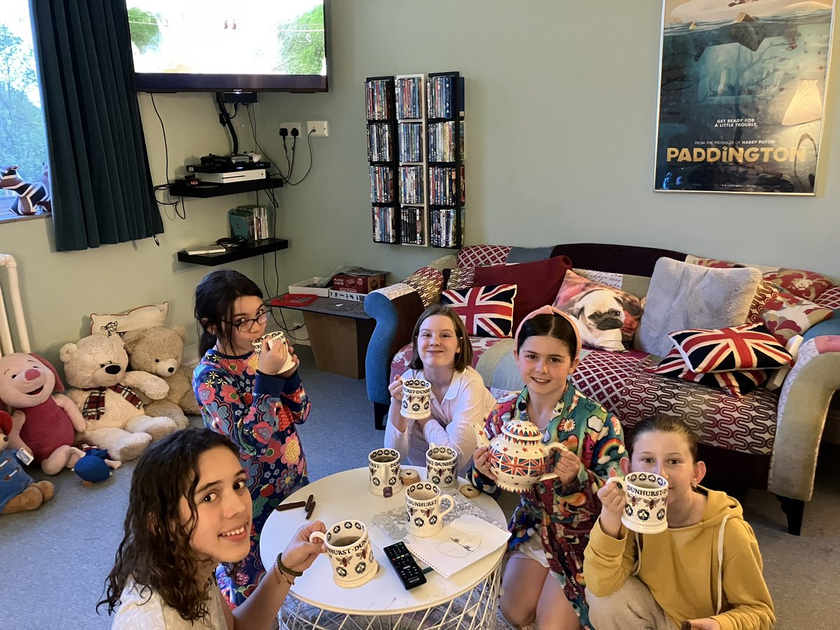 Our coronation celebrations starting early with Royal themed tea and biscuits this evening accompanied by watching Paddington Bear #iloveboarding