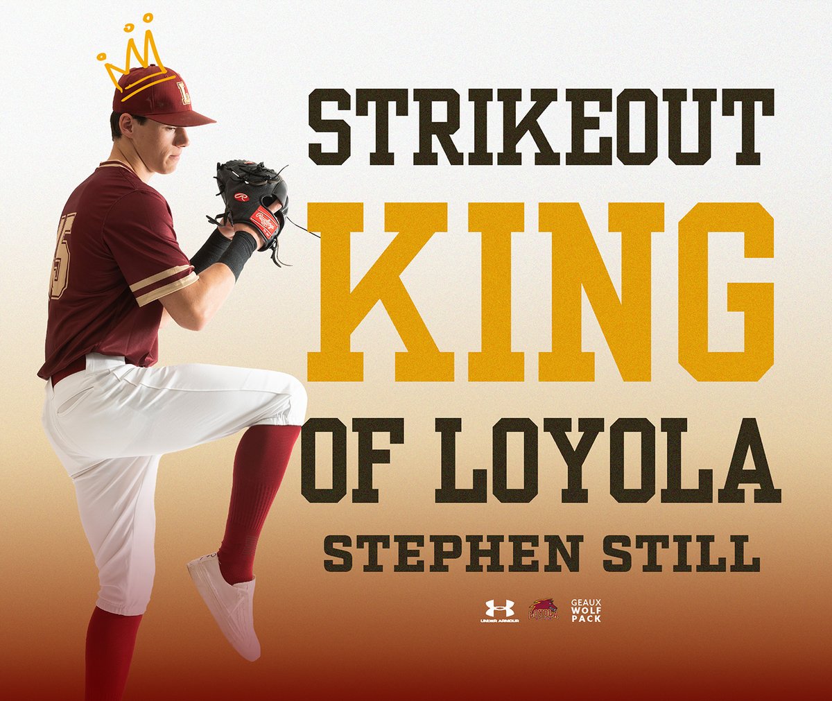 Junior Stephen Still has 𝟐𝟒𝟗 career strikeouts and counting! No one in program history has more. 

#GeauxPAck