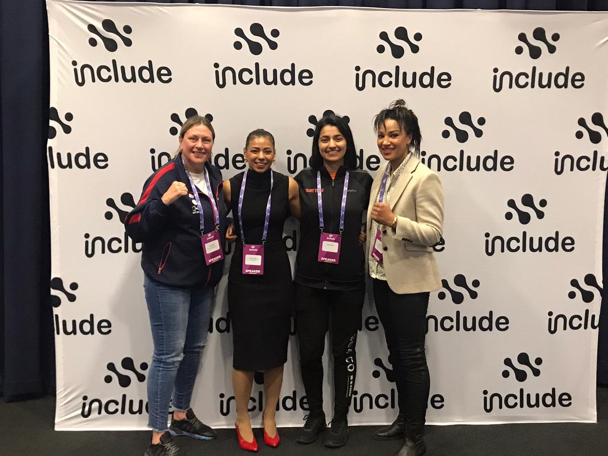 England_Boxing's tweet photo. INCLUDE SUMMIT 🥊

Women and Girls Officer @laurasargo was a guest speaker on the Women in Combat Sports Panel in Manchester, with Chloe Hawes, @CSOAlexVass, Ali-Yousri Assad and Josh Jones the other EB staff in attendance 👊

#englandboxing https://t.co/qJYF8PLPMJ