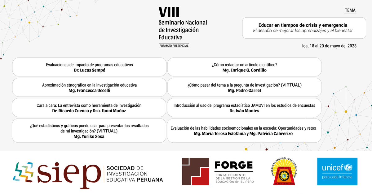 SiepPeru's tweet photo. ¡Conoce nuestros talleres! Estos se dictarán el día 18 de mayo de 8:30 a.m. a 11:30 a.m. en el local central de la Universidad de Ica. ¡No te quedes sin tu entrada!  Ingresa aquí: https://t.co/bOpxXMQMFZ… para adquirir tu entrada. https://t.co/nLLOwrZ67v