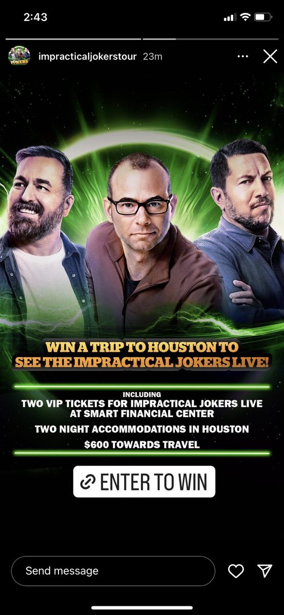 This ain’t a joke. The Impractical Jokers are bringing their live show to Houston on 5/21 and YOU can Enter to Win two VIP tickets to the show. Our winner will also get 2-night accommodations in Houston, &amp; $600 towards travel. Enter to win here: bit.ly/41iKDWr