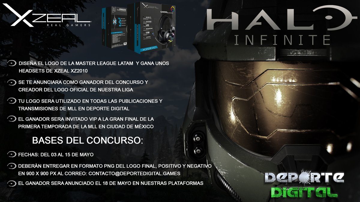 DeporteDigitalH's tweet photo. MASTER LEAGUE LATAM patrocinada por @XZEAL_GAMING 

Con la llegada de un nuevo torneo presencial para Deporte Digital, queremos que la comunidad sea parte de nuestras ligas

Crea el Logo de la MLL y gana increibles premios https://t.co/oUbasXHAKp