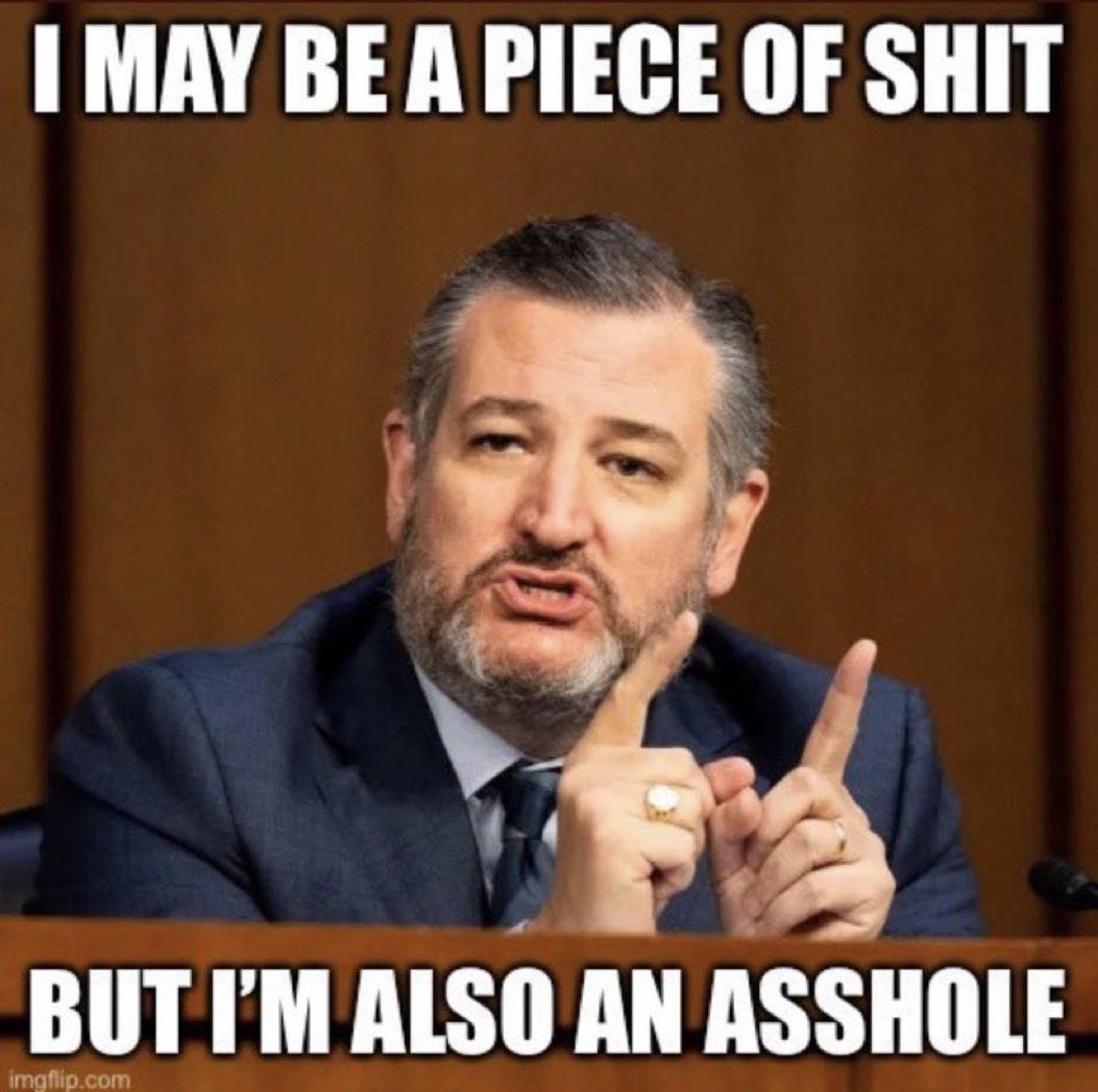 LePapillonBlu2's tweet photo. Who agrees that Ted Cruz is a whole sack of shit? 🤚🏽 https://t.co/VZybRAiArQ