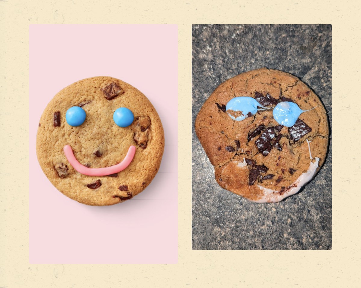 I think this is a prime example of Instagram -v- Reality. My smile cookie today. Haha. #TimHortons #SmileCookie
