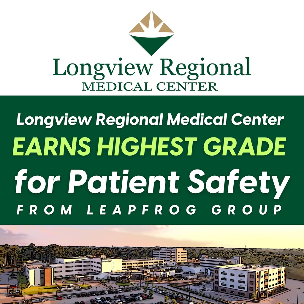 Longview Regional Medical Center has earned an 'A' for The Leapfrog Group's Spring 2023 #HospitalSafetyGrade. Thank you and congratulations to our clinicians and staff on this achievement! We appreciate your ongoing hard work to provide patients with safe care.