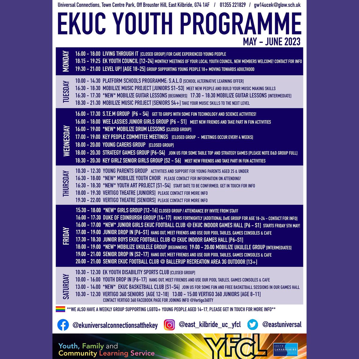 East Kilbride Universal Connections YFCL tweet media