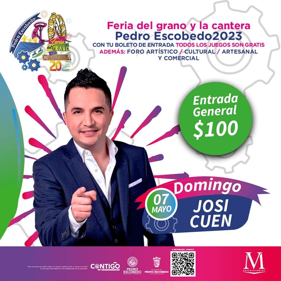 teamcharlyofic's tweet photo. Este domingo 7 de mayo no te pierdas a #JosiCuen y @CharlyZunigaMx 🤠 en la Gran Feria del Grano y la Cantera en el Municipio de Pedro Escobedo #Querétaro 🎙️🎶
📍 Teatro del Pueblo 22:00 hrs.
🎟️ Entrada General $100 pesos.

#CharlyZúñiga #YaSeHizoTour #FeriaDelGranoYLaCantera https://t.co/jplCbT8nqu
