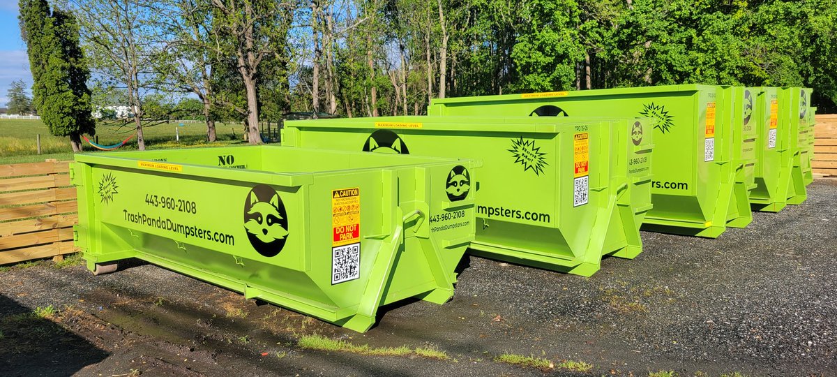 All size dumpsters are available next week.   #BelAirMD #abingdonMD #trashpanda #foresthillMD #fallstonMD #dumpsterrental