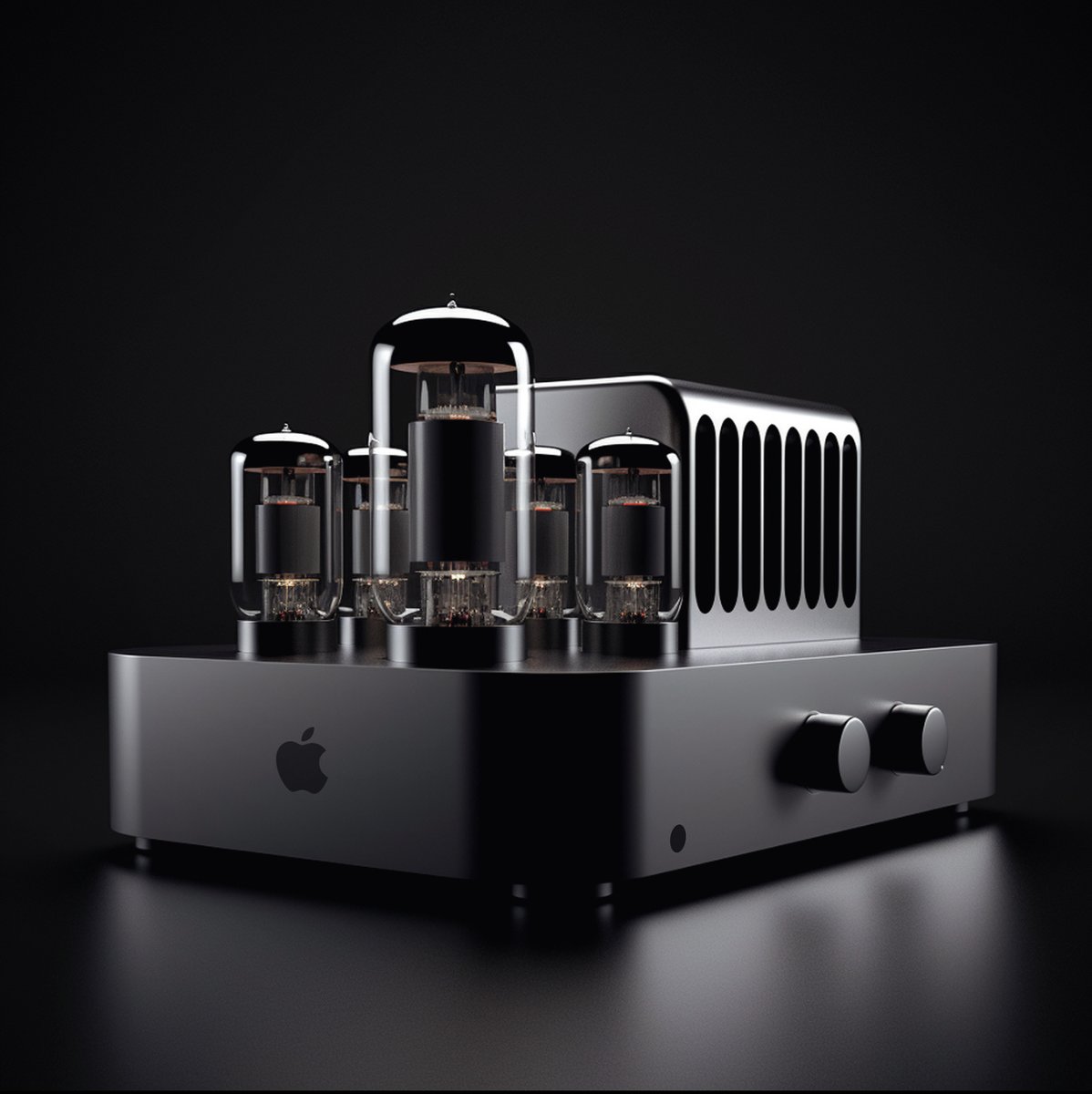 #Apple TubeAmp Pro. Take my money 😄.  A  concept  made  with  #midjourney,  finished  in  photoshop.