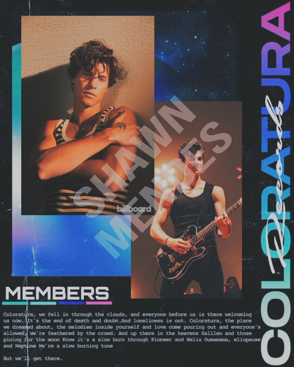 ᅟᅟ

⠀⠀⠀⠀ 𝐂𝐎𝐋𝐎𝐑𝐀𝐓𝐔𝐑𝐀 𝐌𝐄𝐌𝐁𝐄𝐑
⠀
⋆ Nome: Shawn J Alexandre Bieber Mendes Lightwood
⋆ Idade: 23 anos
⋆ Área do ramo músical: Cantor / Compositor
⋆ <a href="/ITSCANANBOY/">deslog</a> 

ᅟᅟ