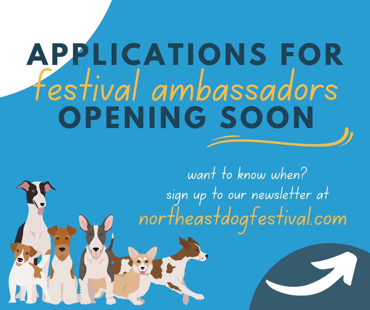 NEDogFest's tweet photo. Could your dog make a fabulous festival ambassador?

Details coming soon! Sign up for exclusive updates at https://t.co/DBBxdOyCaB

#northeastdogfestival #kirkleyhall #nedogfest #northeastdogs #dogfestival #festivalfordogs #dogfriendly #whatsonnortheast #ambassador https://t.co/NgpXyNxTjJ