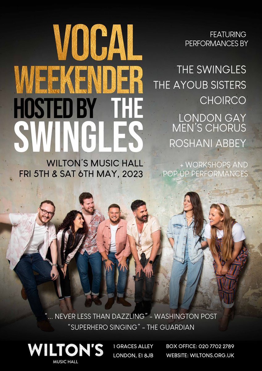 Had *such* a lovely time working with @LdnGMC this evening in preparation for our collaboration this weekend. Cannot wait for this weekend!! Get your tix - theswingles.co.uk/vocal-weekende… @swinglesingers #LondonGayMensChorus #swinglesontour